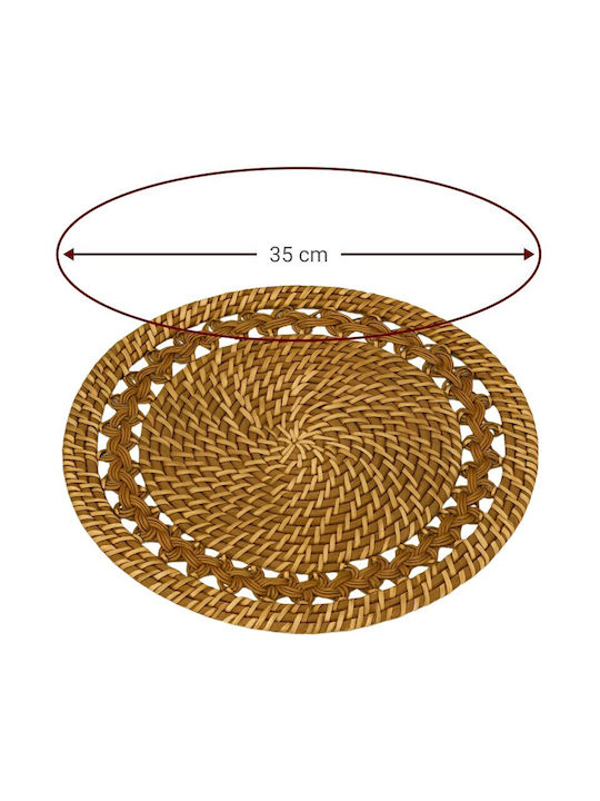 Polihome Σουπλά Στρογγυλό Rattan 35cm 4τμχ