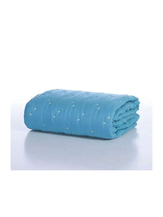 Nef-Nef Homeware Nef-Nef Homeware Tagesdecken Halbdoppel Petrol Blau 180x240cm