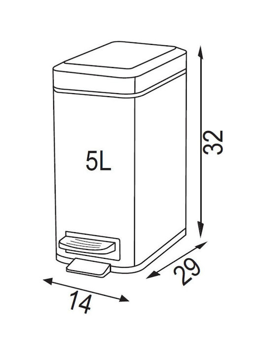 Geesa Inox Καλαθάκι Μπάνιου 5lt Ασημί