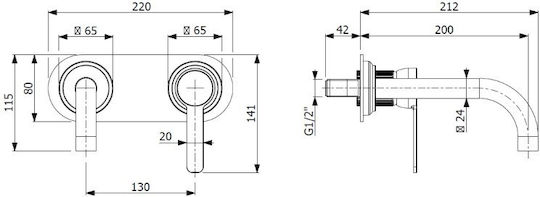 Armando Vicario Built-in Faucet Mixer for Shower Gold