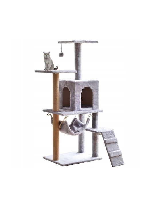Stâlp Pentru Zgâriere Scândură Gri 65x68x124cm