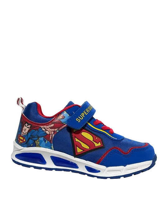 Kids Sneakers with Hoop & Loop Closure and Lights Blue
