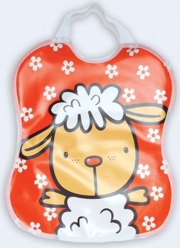Ti-Tin Lamb Waterproof Bib Plastic with Elastic Neck Opening Multicolored