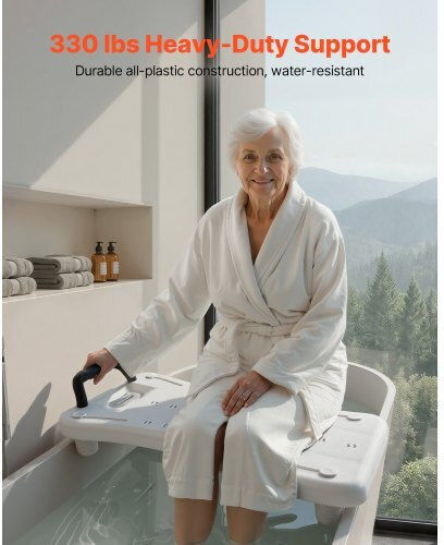 Vevor Bathroom Seat with Backrest 72x34.5x16cm KJSYGZYTSLBK6PX82001V0