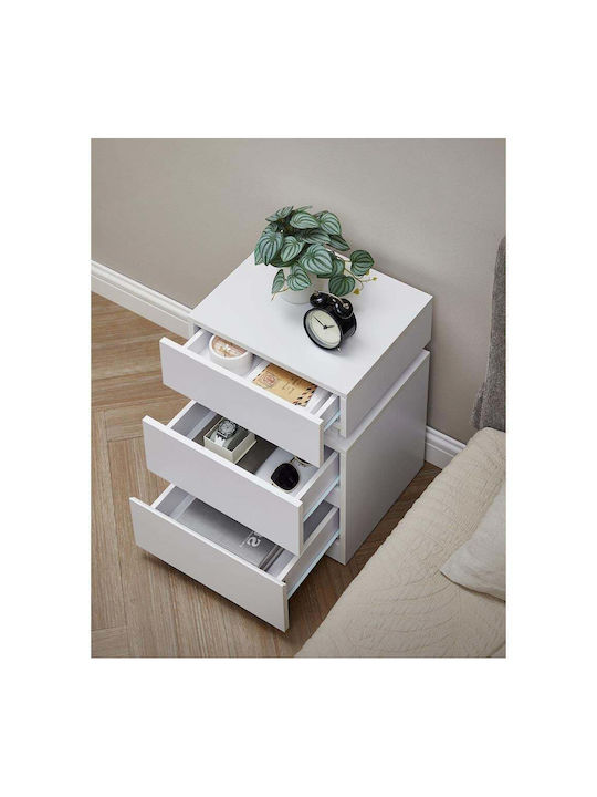 White Wooden Bedside Tables 2 Pieces 35x40cm