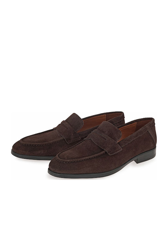 Suede Ανδρικά Loafers σε Καφέ Χρώμα