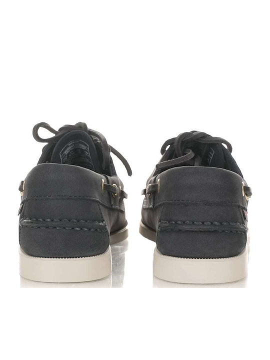 Leather Men's Boat Shoes in Blue Colour