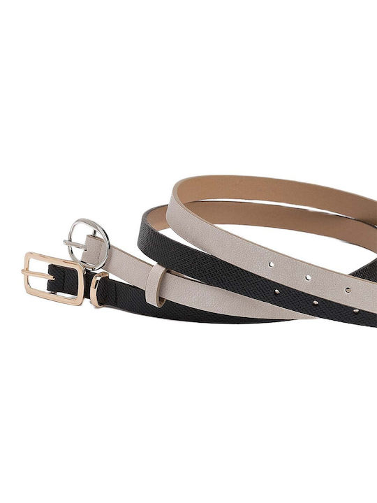 Tiffosi Pack Two Belts Black Ecru Gita 10065288 000