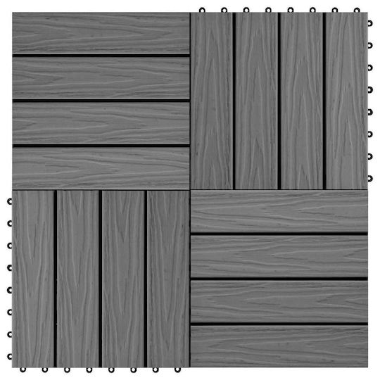 vidaXL Tile for Garden Flooring from WPC 3x3cm 11 Pieces