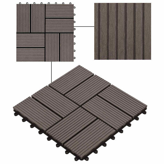 vidaXL Material for Garden Flooring from WPC 30x30cm 11 Pieces