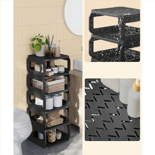 Songmics Plastic Storage Box for Shoes / Clothes in Black Color 10 Pieces