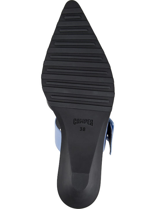 Leather Mules with Heel in Black Colour