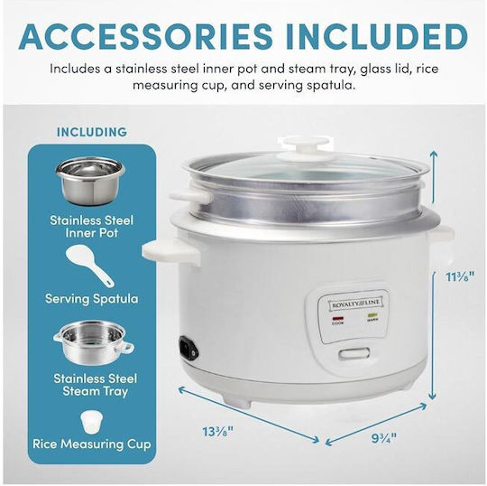 Royalty Line Rice Cooker 700W with Capacity 1.8lt