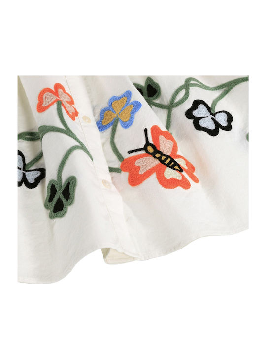 Mädchenkleid Blumen Weiß