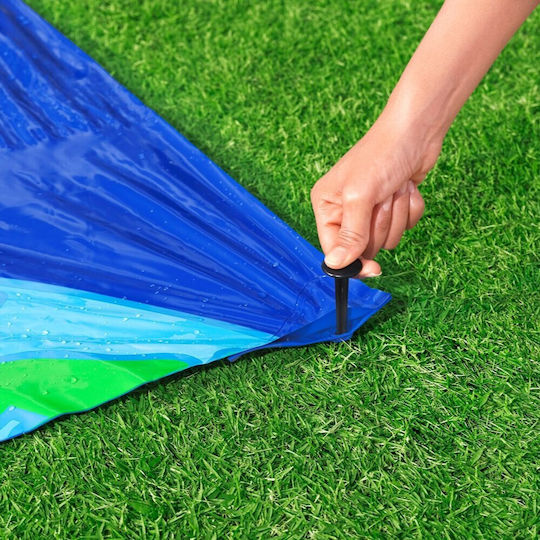 Set Dublu Tobogan de Apă Bestway Tobogan 2 Saltele Gonflabile 488-138 Cm Pvc Tematic Spațial Mov Albastru