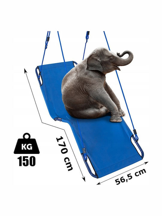 Leagăn Fotoliu cu Suport și Pernă din Material Textil Gri Rezistent până la 150kg 170x56.5x190cm