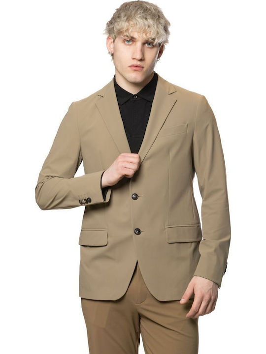 Summer Men’s Suit Jacket with Slim Fit Orange