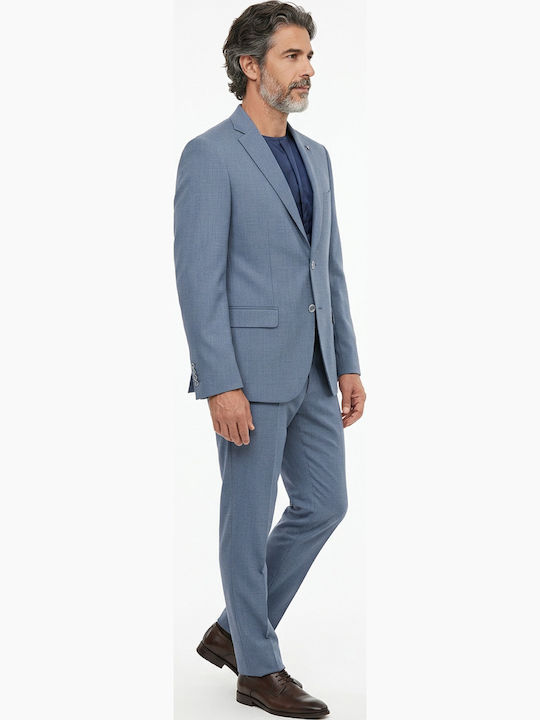 Men’s Suit Jacket with Slim Fit Sky Blue-Grey