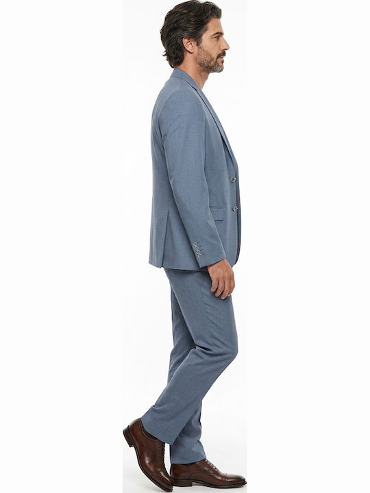 Men’s Suit Jacket with Slim Fit Sky Blue-Grey