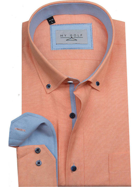 Long Sleeve Shirt in Regular Fit Apricot