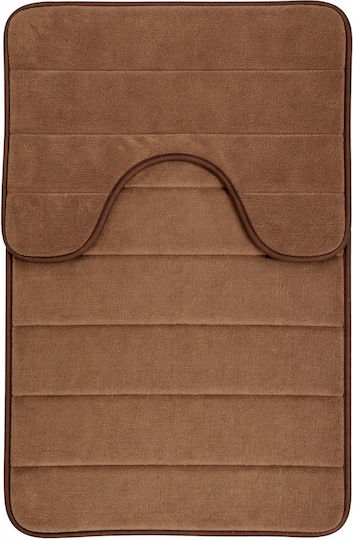Alista Home Set Antiderapant Covoare De Baie AT1CT-IM1P-RS1S-DT25025/006 Maro 50x80cm 2 Bucăți