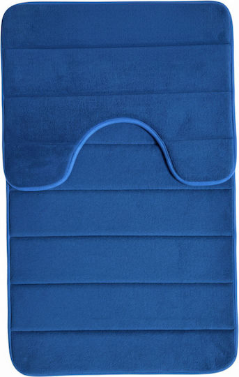 Alista Home Non-Slip Set Bath Mats AT1CT-IM1P-RS1S-DT25025/007 Blue 50x80cm 2 Pieces