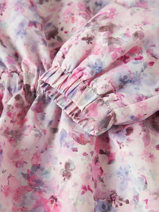 Geacă Impermeabilă Pentru Copii Casual Cu Glugă Lila Floral