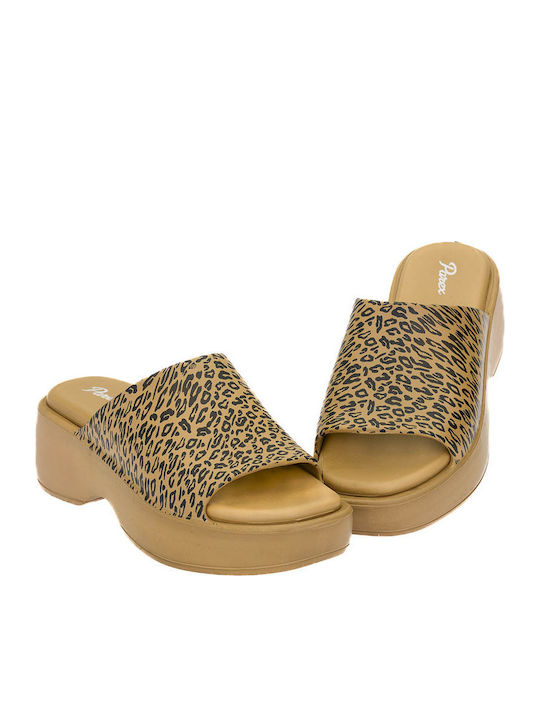 Mules with Low Heel in Brown Colour