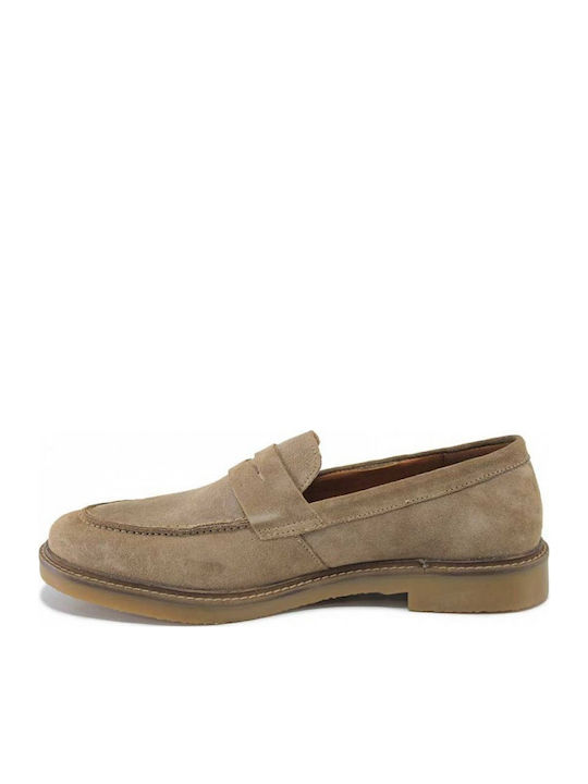 Leather Men's Loafers in Brown Color