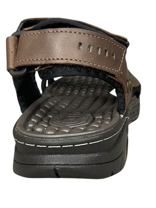 Leather Men's Sandals In Brown Color AN-03290-2-6