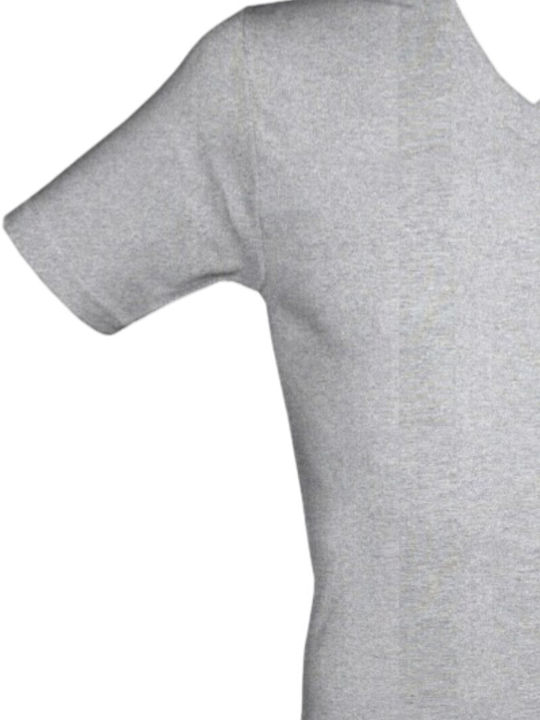 Short Sleeve Cotton Gray Melange Women's T-Shirt