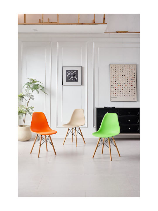 Dining Chair Made of Polypropylene Red 46x53.5x81.5cm