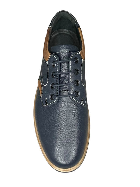 Leather Men's Casual Blue Shoes