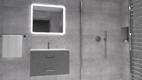 Piccadilly Single Wall-Mounted Bathroom Rail with Screws Silver