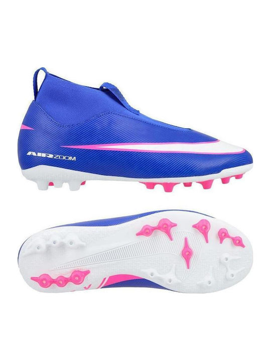 Zoom Superfly 10 Academy AG Kids Soccer Cleats Molded Blue