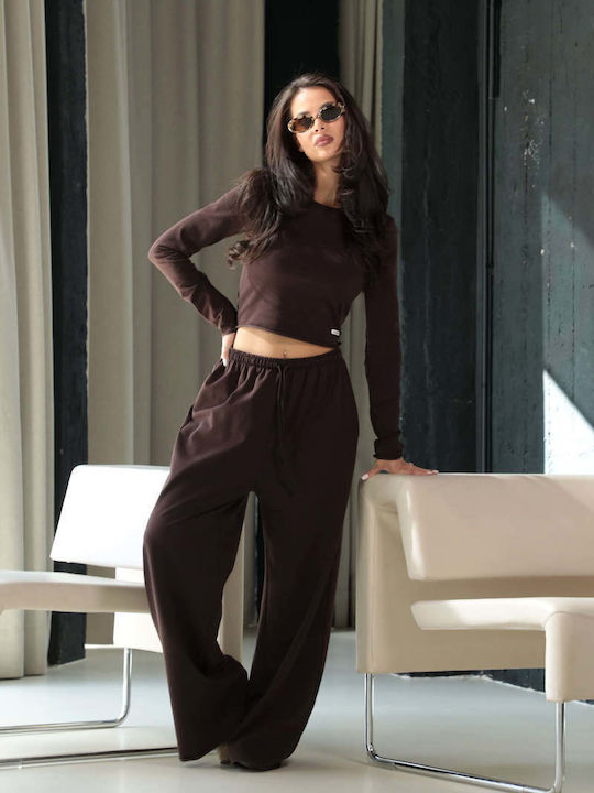 Set Damen Jogginghosen Coffee