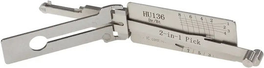 Lishi Original Hu136 Unealtă Auto Decodor 2-în-1 Pick Decodor Compatibil Renault Dacia Hu136 Plat 8-tăieturi 2-piste Uși Portbagaj