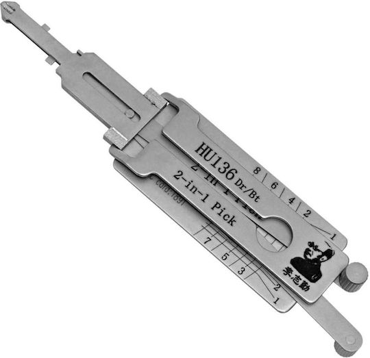 Lishi Original Hu136 Unealtă Auto Decodor 2-în-1 Pick Decodor Compatibil Renault Dacia Hu136 Plat 8-tăieturi 2-piste Uși Portbagaj