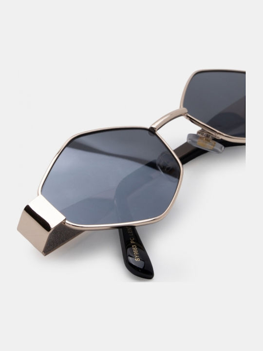 Luigi Unisex Sunglasses With Black Metallic Frame And Black Lens 4863801