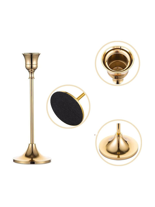 Set Of Metal Candle Holders In Gold Colour 10x2x3cm 30 Pieces