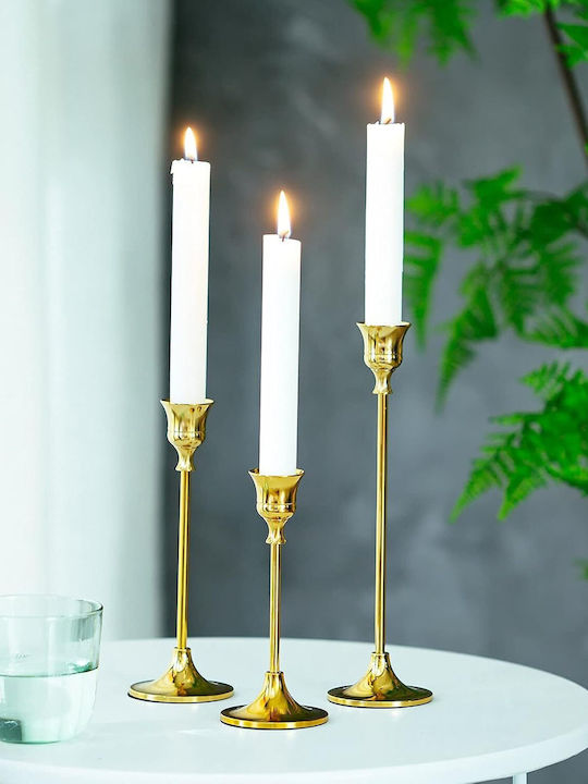 Set Of Metal Candle Holders In Gold Colour 10x2x3cm 30 Pieces