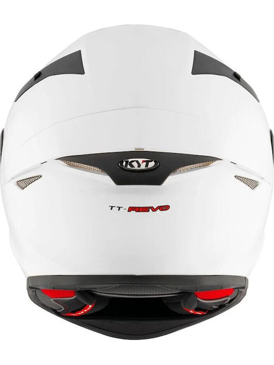 KYT TT-Revo Plain Бяла Каска За Мотор Full Face ECE 22.06