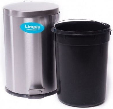 Limpio Limpio Mülleimer aus Inox mit Pedal Silber 12lt