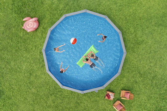 Bestway 561cs Hydrium Кръгъл Басейн PVC 27200л 549x132см Сив