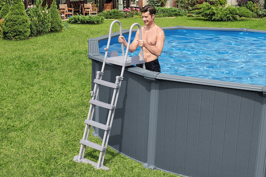 Bestway 561cs Hydrium Кръгъл Басейн PVC 27200л 549x132см Сив