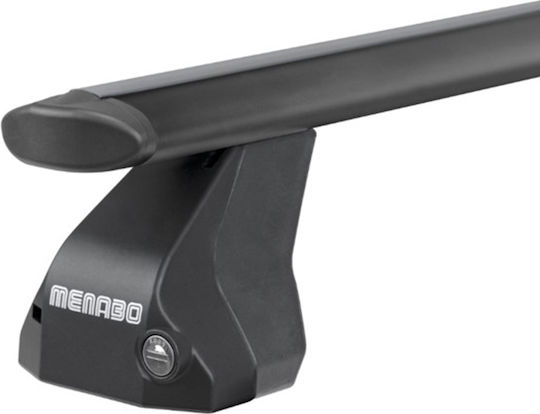 Menabo – Aluminum Black Car Roof Bars Omega Plus Large 130cm Safe Load Caps 2 Pieces 16090/mb 16090/mb
