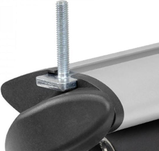Menabo – Autodachträger Silber Aluminium Sonic mit Schloss Flush Raised Rails Sichere Ladungstransport – 2 Stück 16110/mb