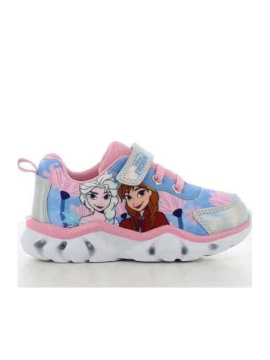 Kids Sneakers with Hoop & Loop Closure and Blue Lights