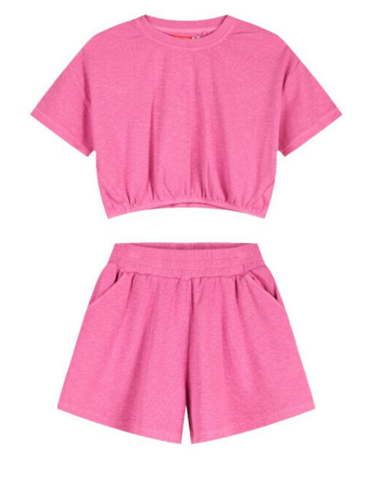 Kids Set with Shorts Summer 2 Pieces Fuchsia