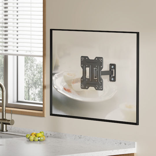 Powertech PT-1555 TV Wall Mount with Extension Arm up to 43" and 30kg Silver